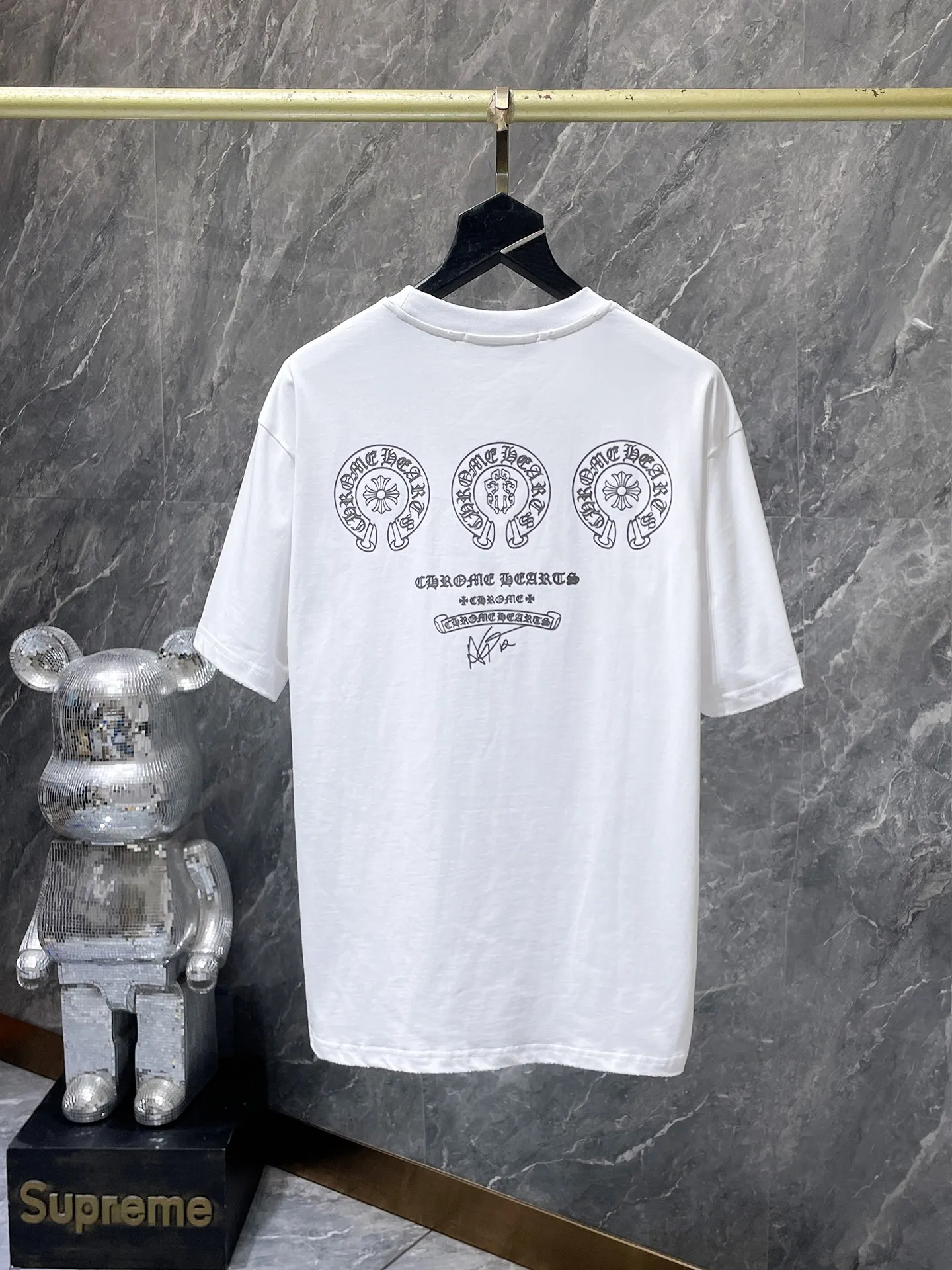 P160 New in summer Chrome Hearts 25ss silicone lettering film version High gram weight environmentally friendly high-quality top-grade fabric 280g heavy-duty horseshoe Sanskrit hand-worn short sleeves counter synchronization 1:1 replica version Recommended colors: black white gray code size: S, M, L, XL